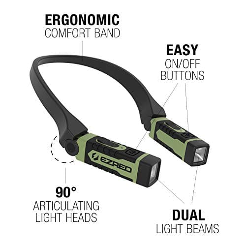 EZRED Anywear Rechargeable Neck Light for Hands-Free Lighting, Soft Green
NK10 Anywear Neck Light for Hands-Free Lighting, Red and Black