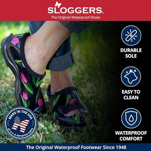 Women's Waterproof Garden Clogs - Made in USA with Premium Comfort and Arch Support