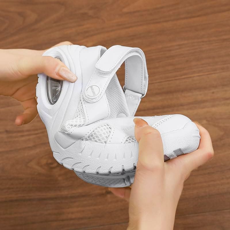 LOULUEN White Lightweight Breathable Nursing Shoes for Women & Men Non-Slip Soft Outsole